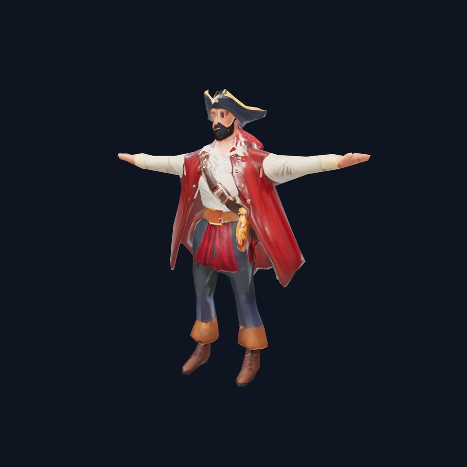 Pirate Character Model Pack with Detailed Outfit and Accessories
